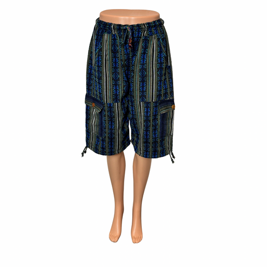 Shorts Size L | Hippie Shorts | Blue Turquoise | Unisex High waisted shorts | Comfy clothes | Lounge wear