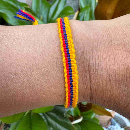 Soccer Fan Country Flag Bracelet, Woven Team Spirit Jewelry