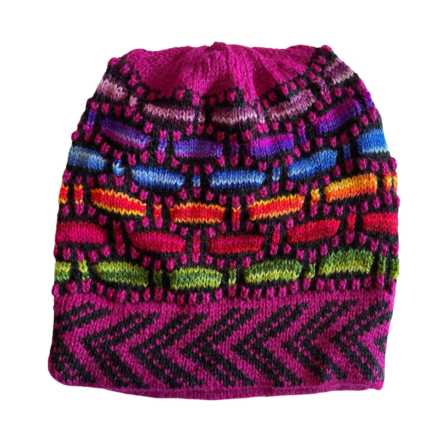 Knitted Alpaca Beanie Hat | Fucsia