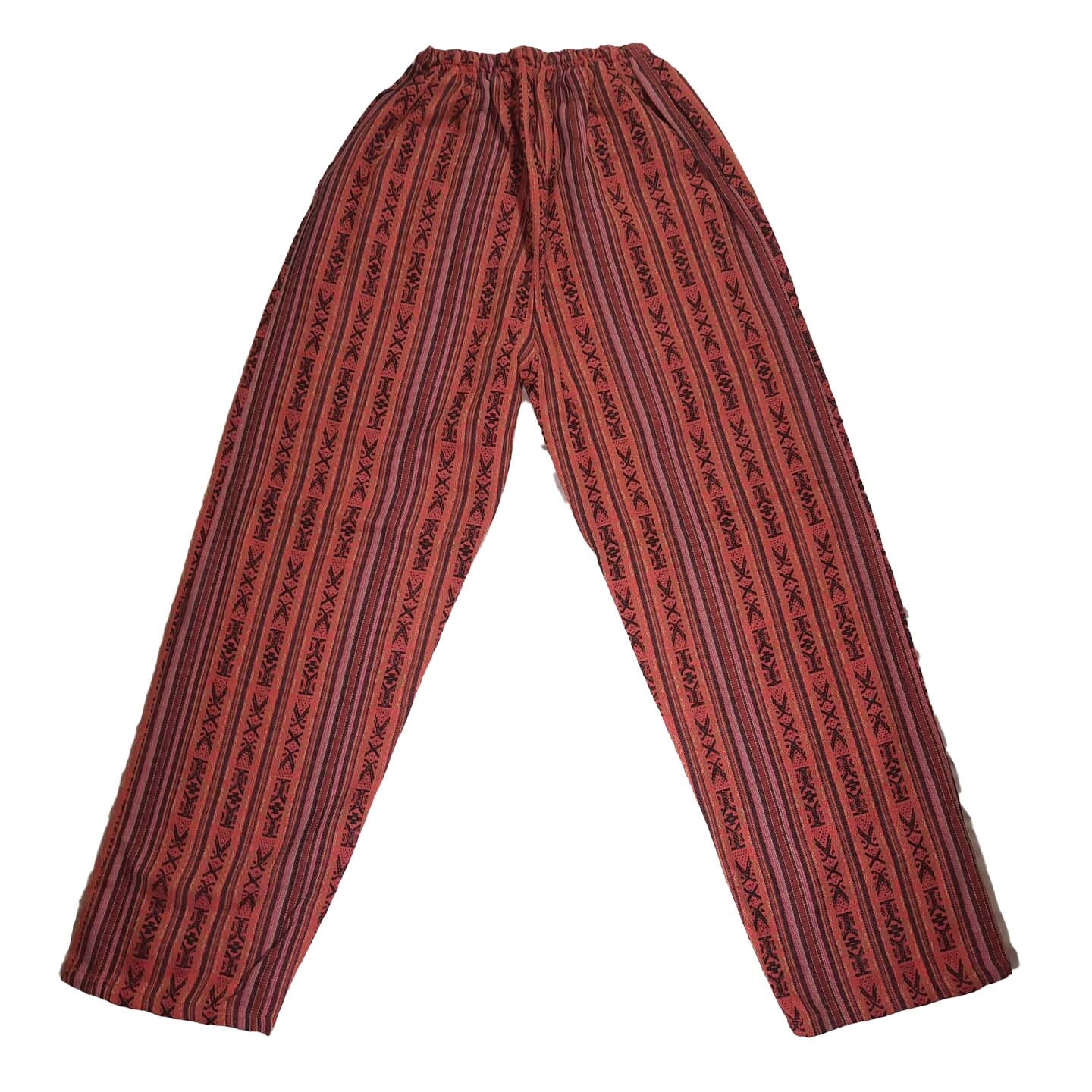 Boho Pants with Hidden Pockets Size L | Coral Brown