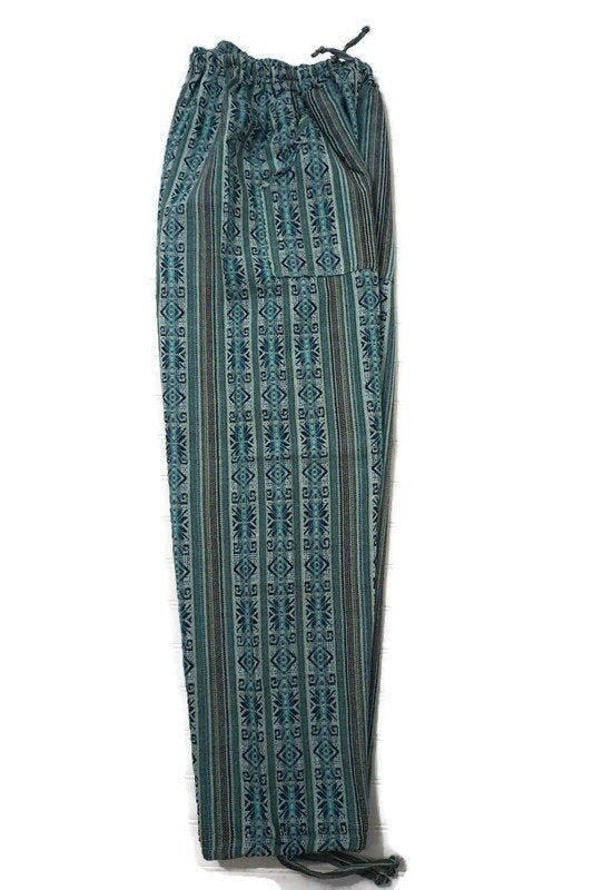 Pants Size XL | Boho Pants | Teal Turquoise Women Pants with Pockets | Lounge Wear | Father's Day Gift