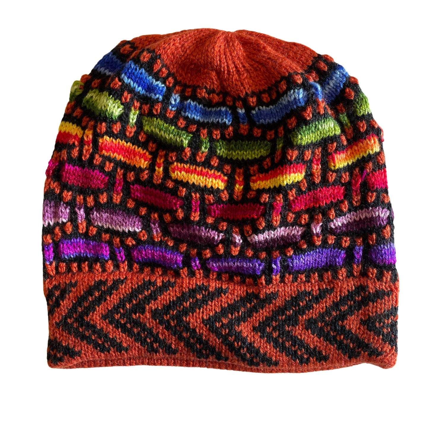 Knitted Alpaca Beanie Hat | Orange