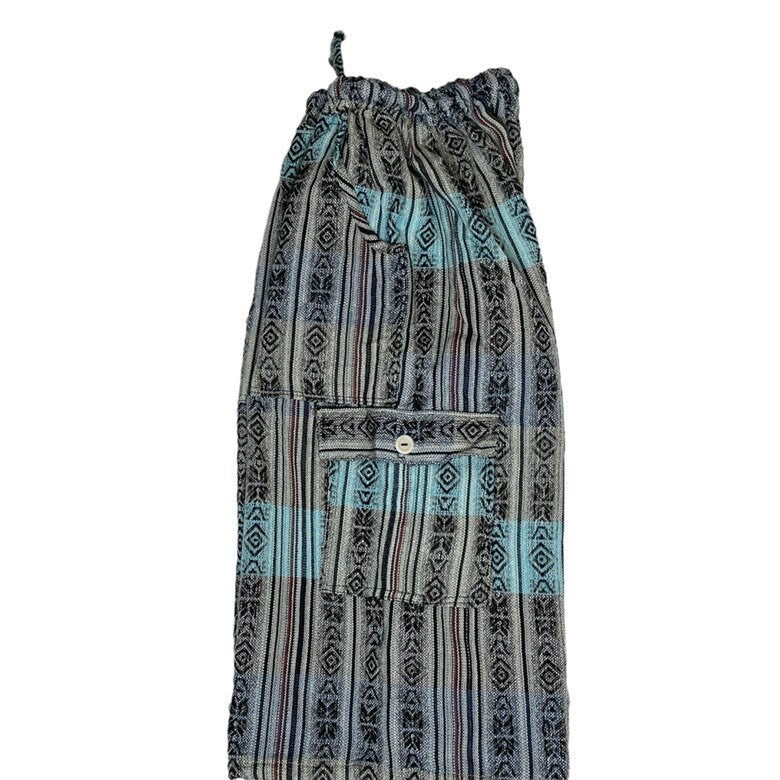 Hippie Cargo Shorts Size XL | Light Blue Gray