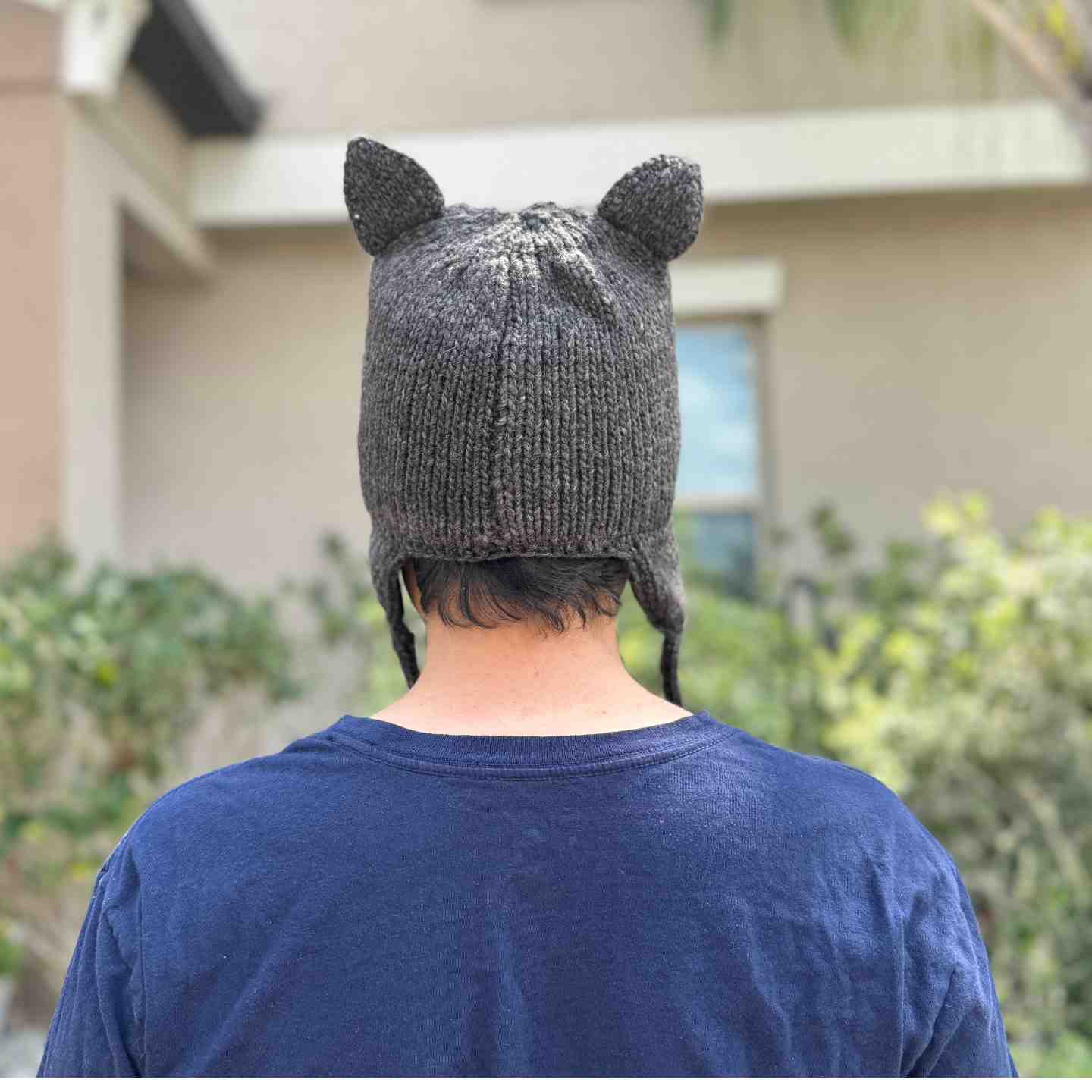Wolf Animal Beanie Hat 100% Wool Hand-Knitted Fleece Lined Stretchy Kids Adults Unisex