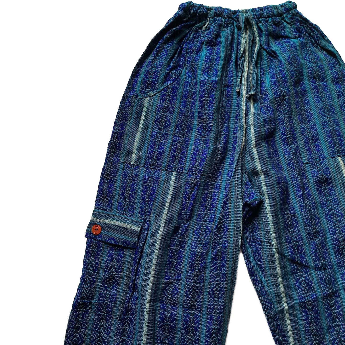 Cargo Pants Size L | Blue Teal Beige