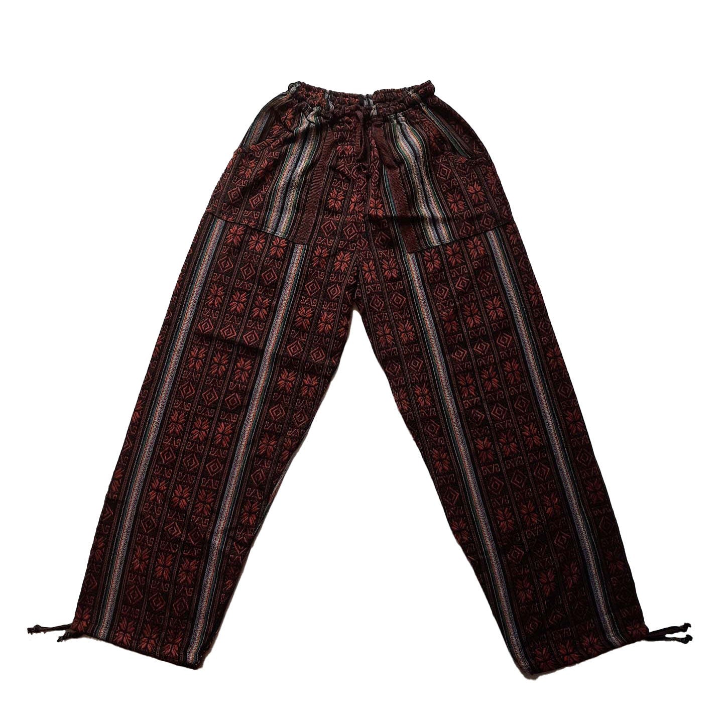 Pants Size M | Hippie Mens Pants | Loungewear Womens Pants | Black Orange | Comfy Clothes