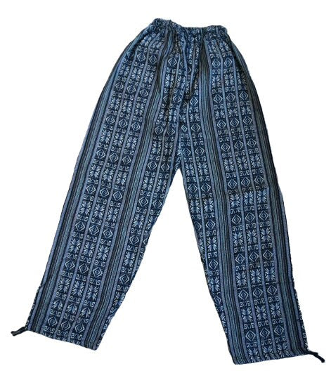 Woven Boho Pants Size XL | Hippie Pants | Tribal Pants with Pockets | Black Beige Womens PantsActive Wear | Lounge Wear | Outerwear