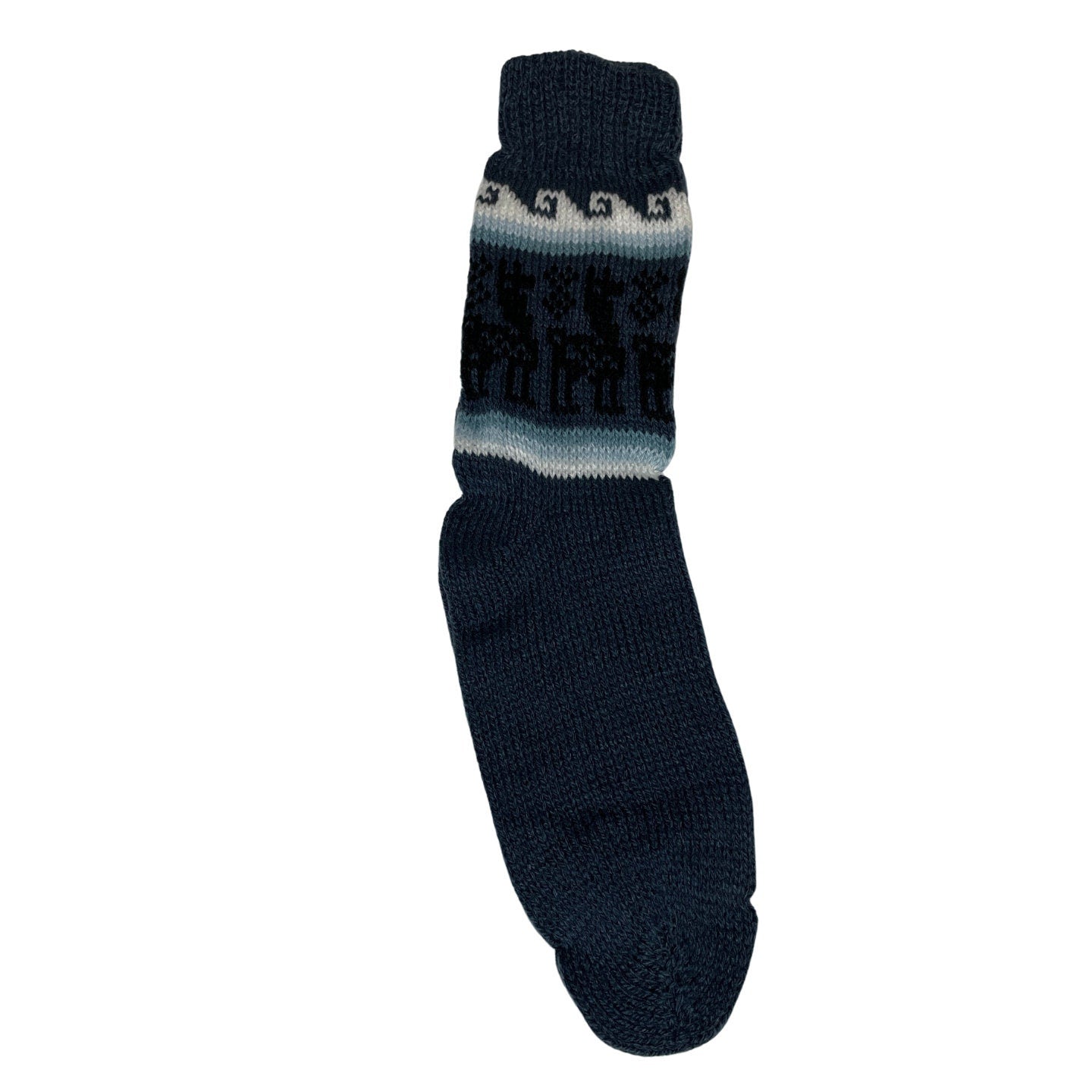 Winter Knitted Alpaca Mid Calf Socks | Size 9-10 US Adult Socks