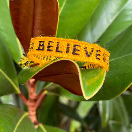 BELIEVE Affirmation Bracelet – Handmade Reminder of Faith & Confidence | Say It, Wear It, Believe It Collection