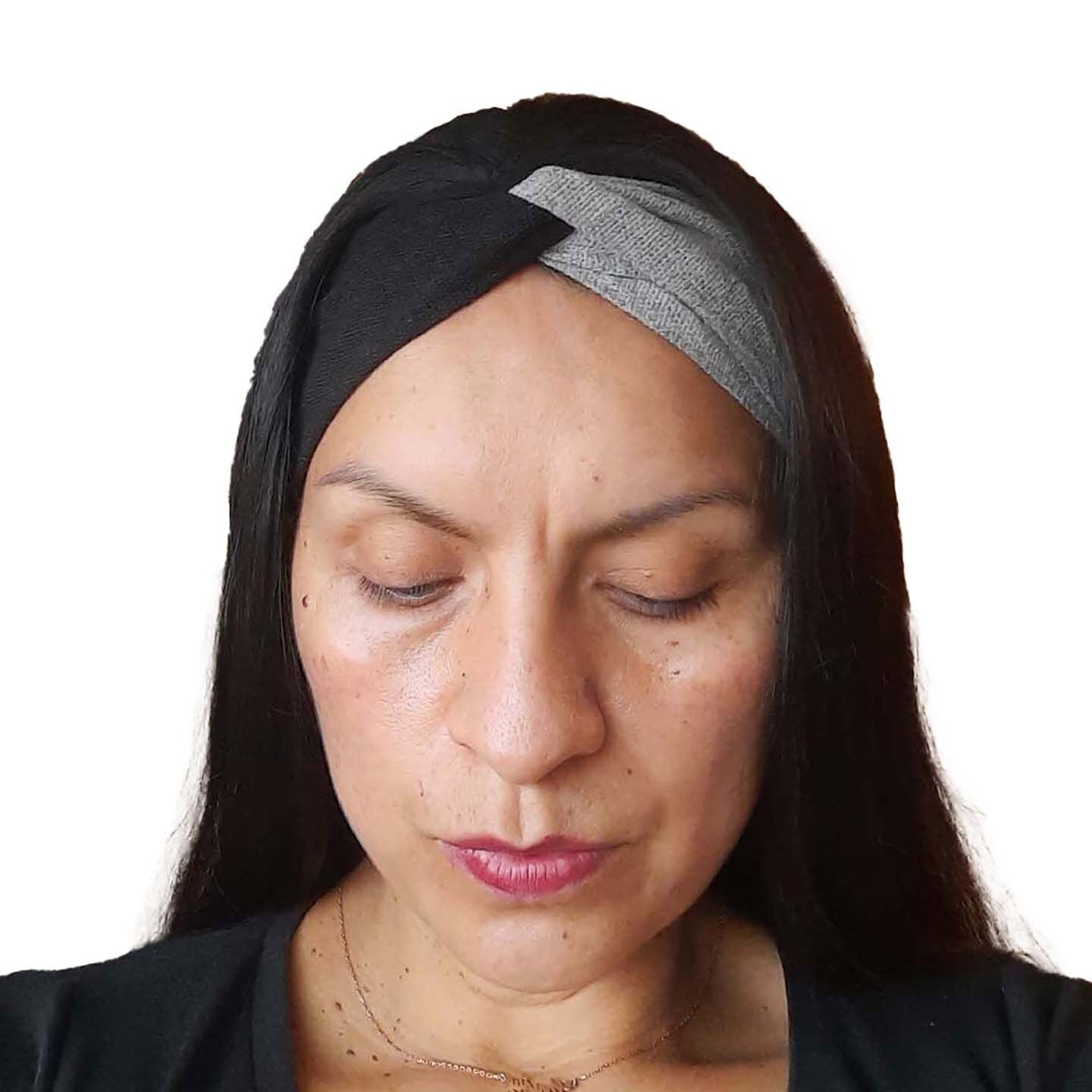 Twist Headband for Women and Men | Black Gray