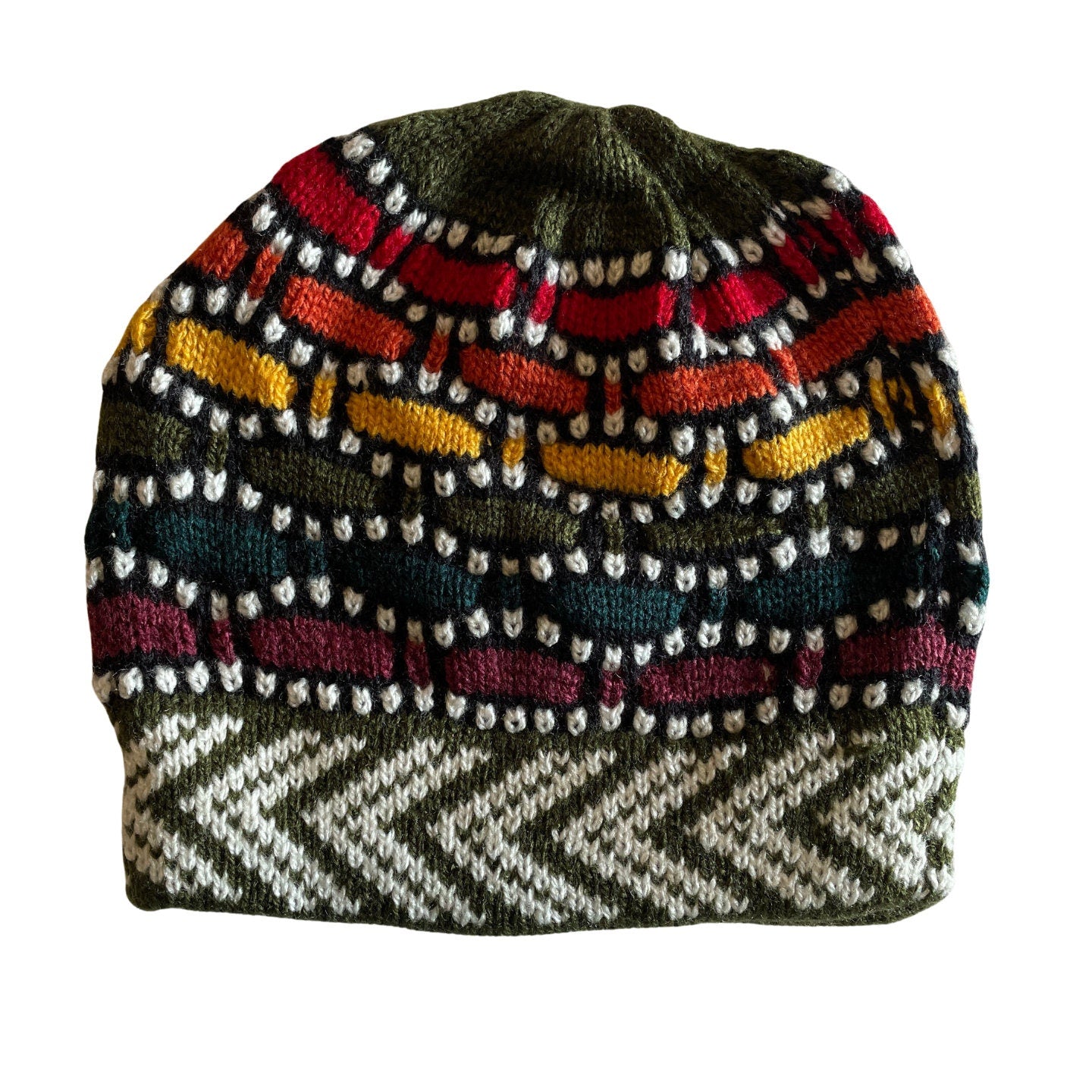 Colorful Knitted Alpaca Beanie Hat