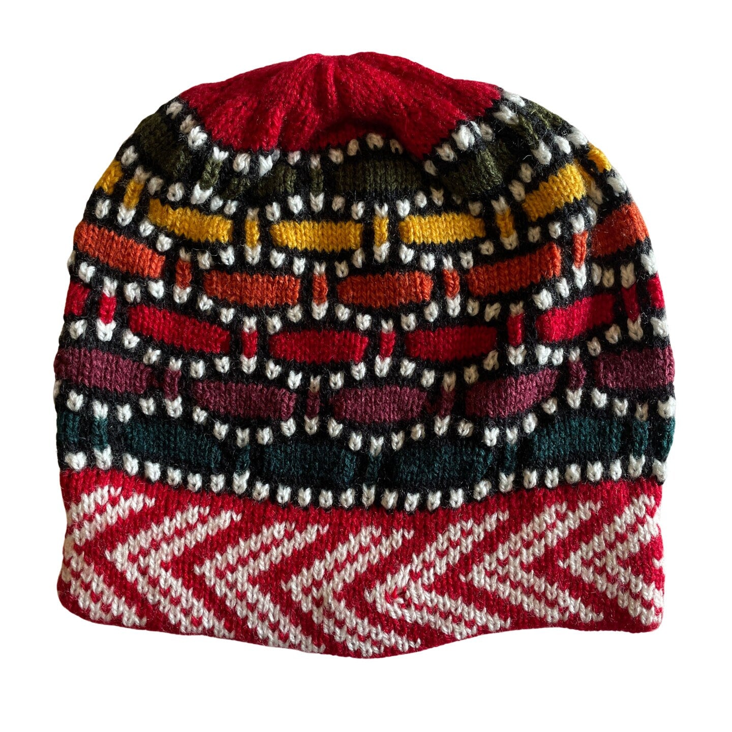 Colorful Knitted Alpaca Beanie Hat