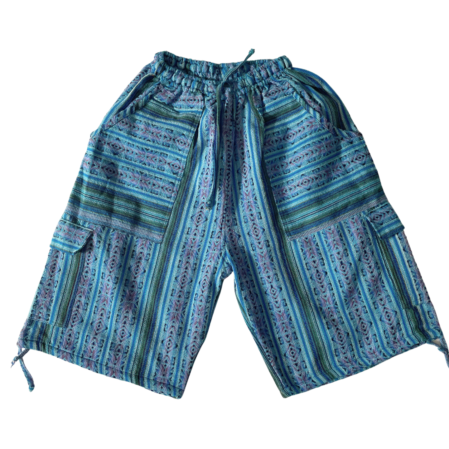 Turquoise Purple Cargo Shorts Size M