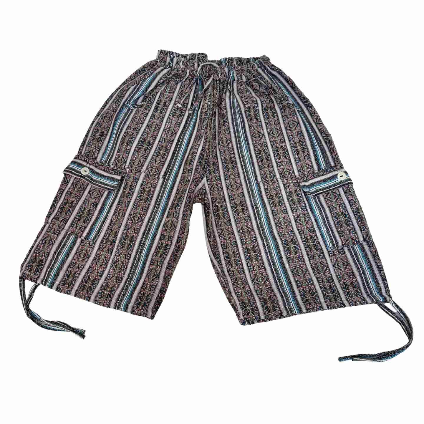 Handcrafted Unisex High-Waisted Cargo Shorts Size M