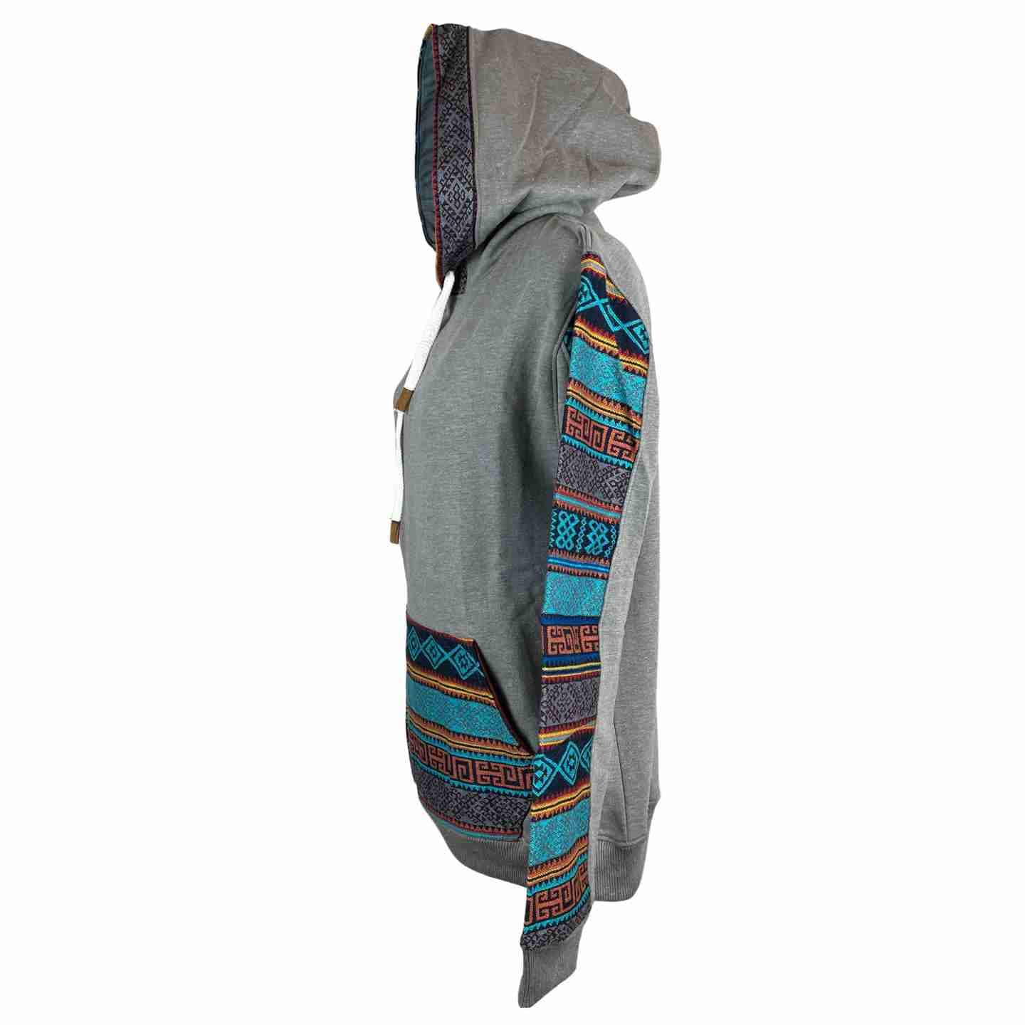 Warm Soft Unisex Cotton Jacket Hoodie Size S | Gray Light Blue