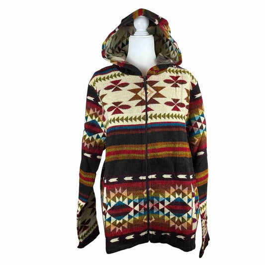 Wool Hooded Jackets for Women and Men - Chocolate Colorful Beige