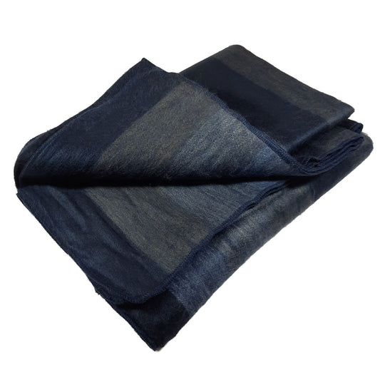 Queen Size Alpaca Wool Blanket | Blue