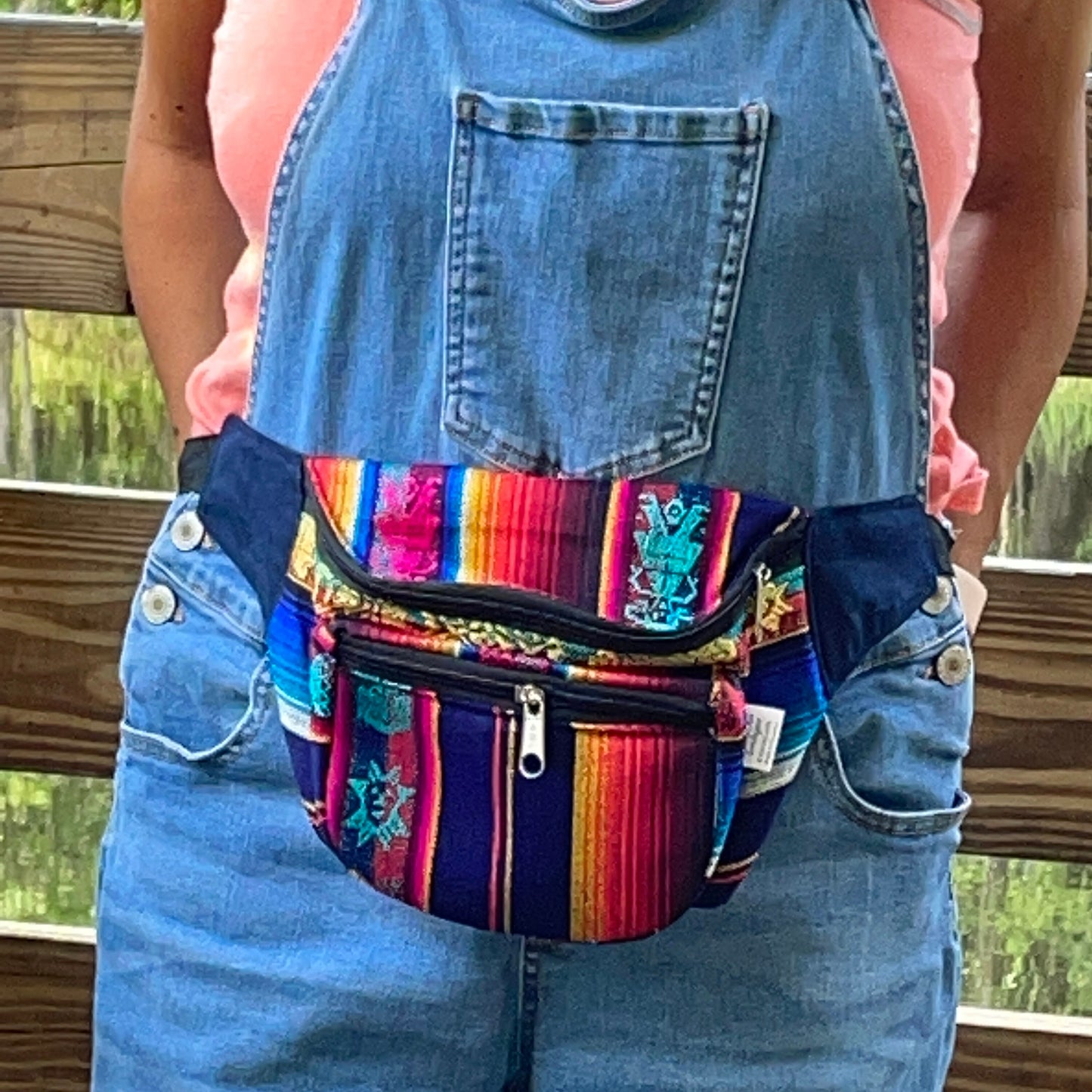 Festival Zipper Fanny Pack | Navy colorful
