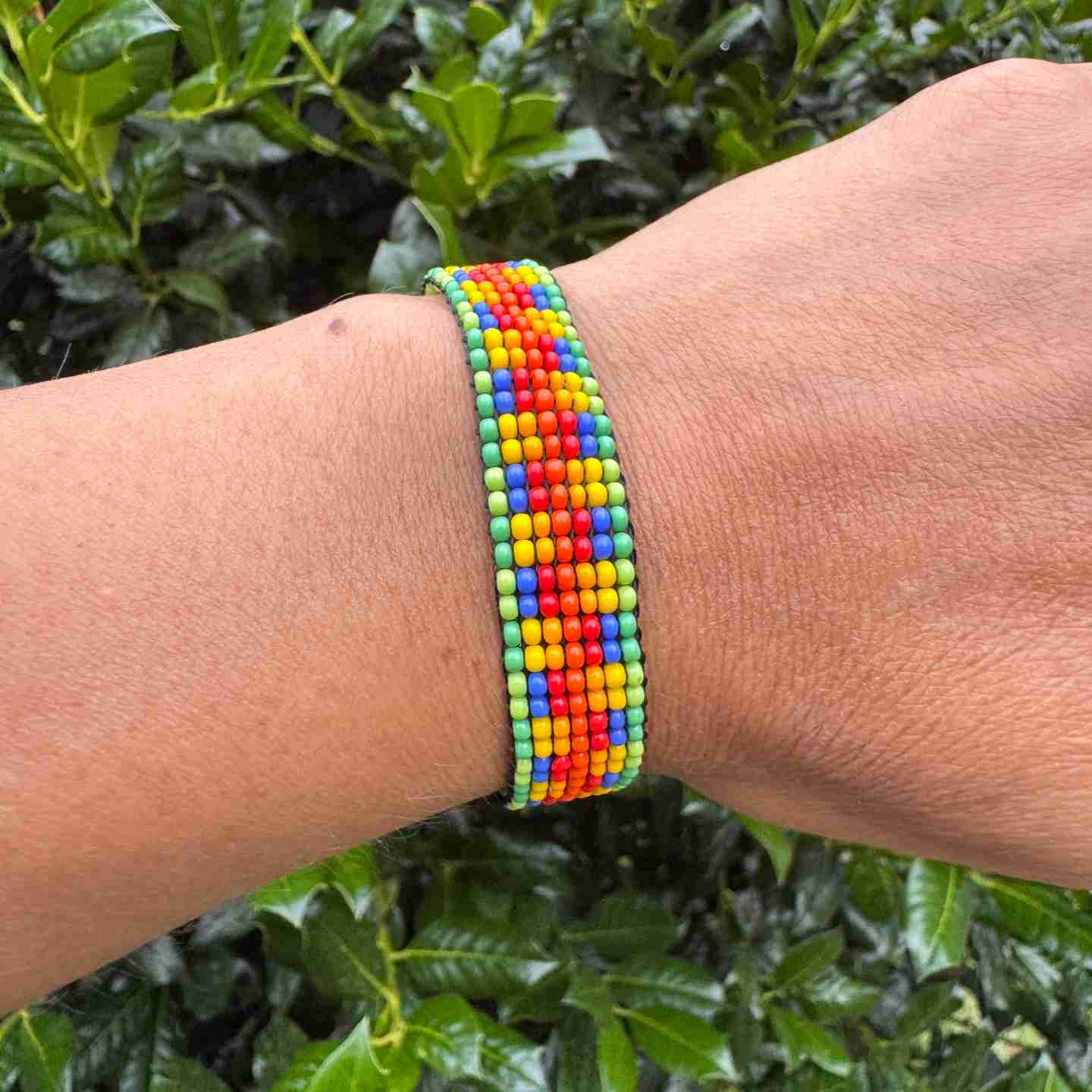 Ecuadorian Artisan Beaded Bracelet | Colorful Geometric Designs