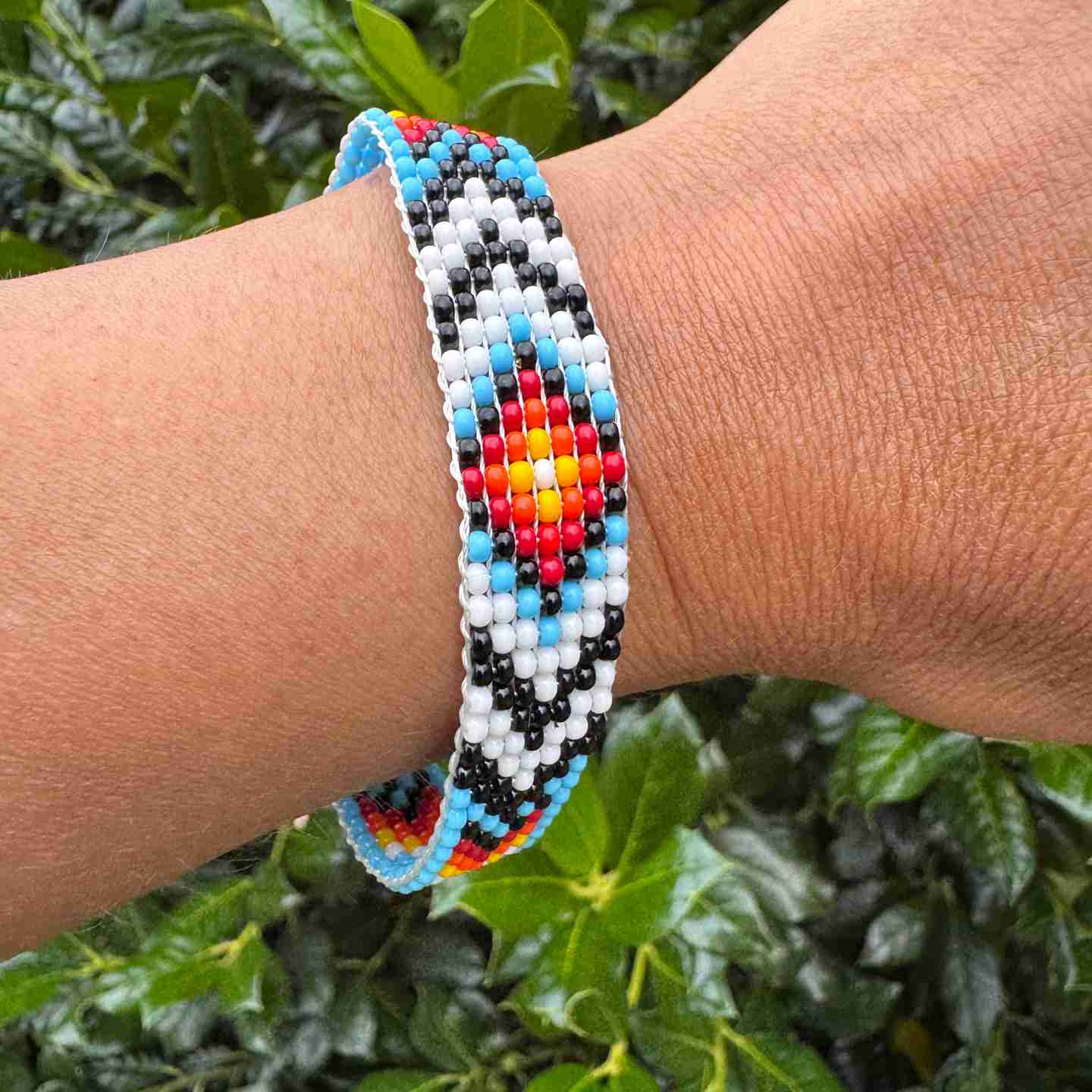 Ecuadorian Artisan Beaded Bracelet | Colorful Geometric Designs