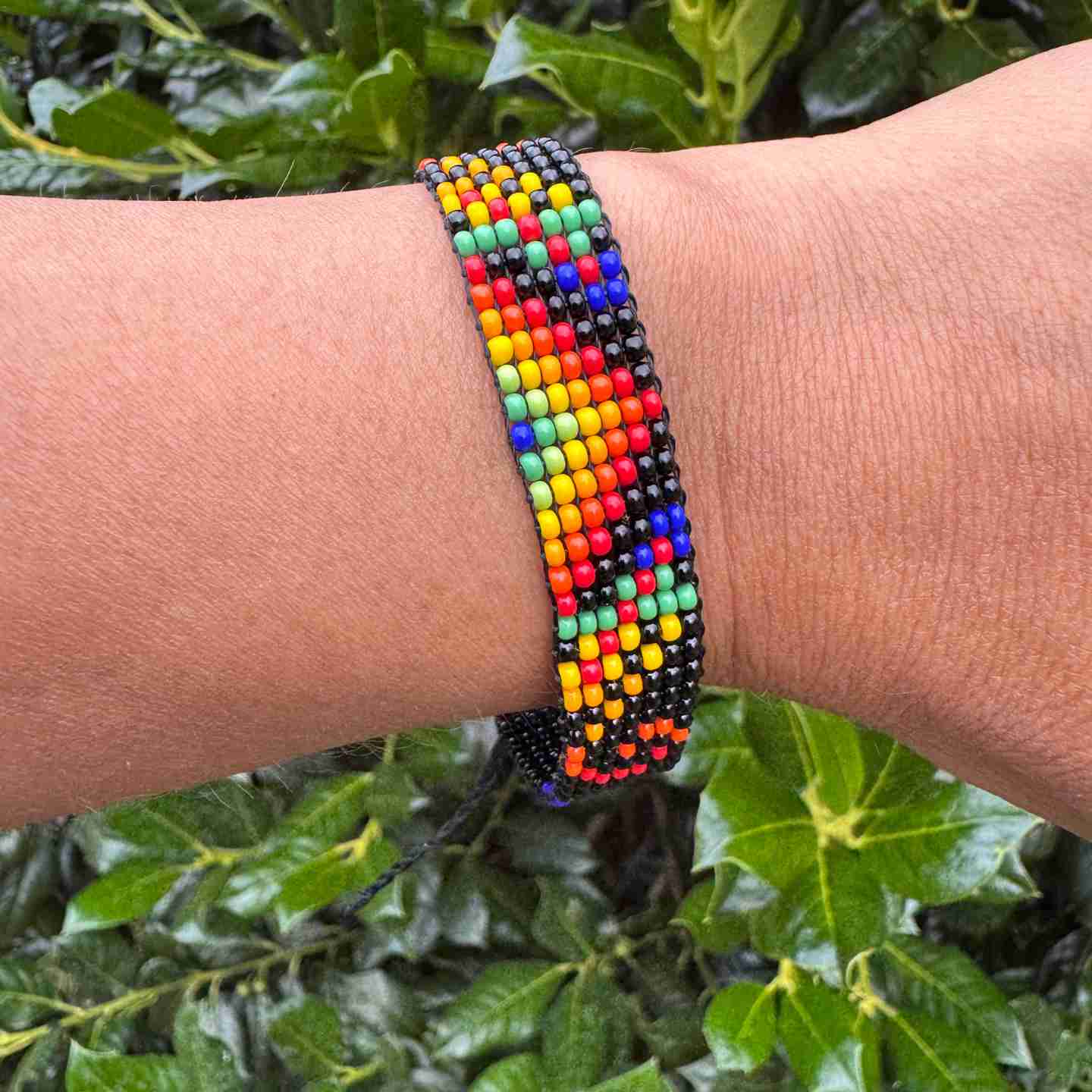 Ecuadorian Artisan Beaded Bracelet | Colorful Geometric Designs