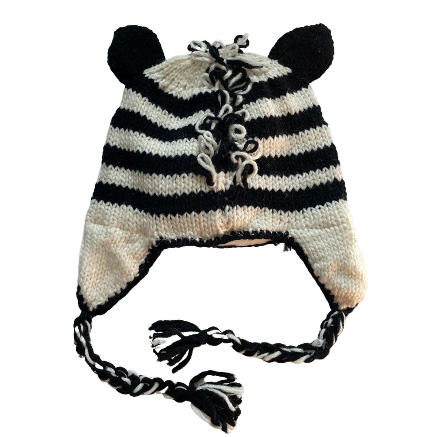 Zebra  Fleece Beanie Hats for Kids