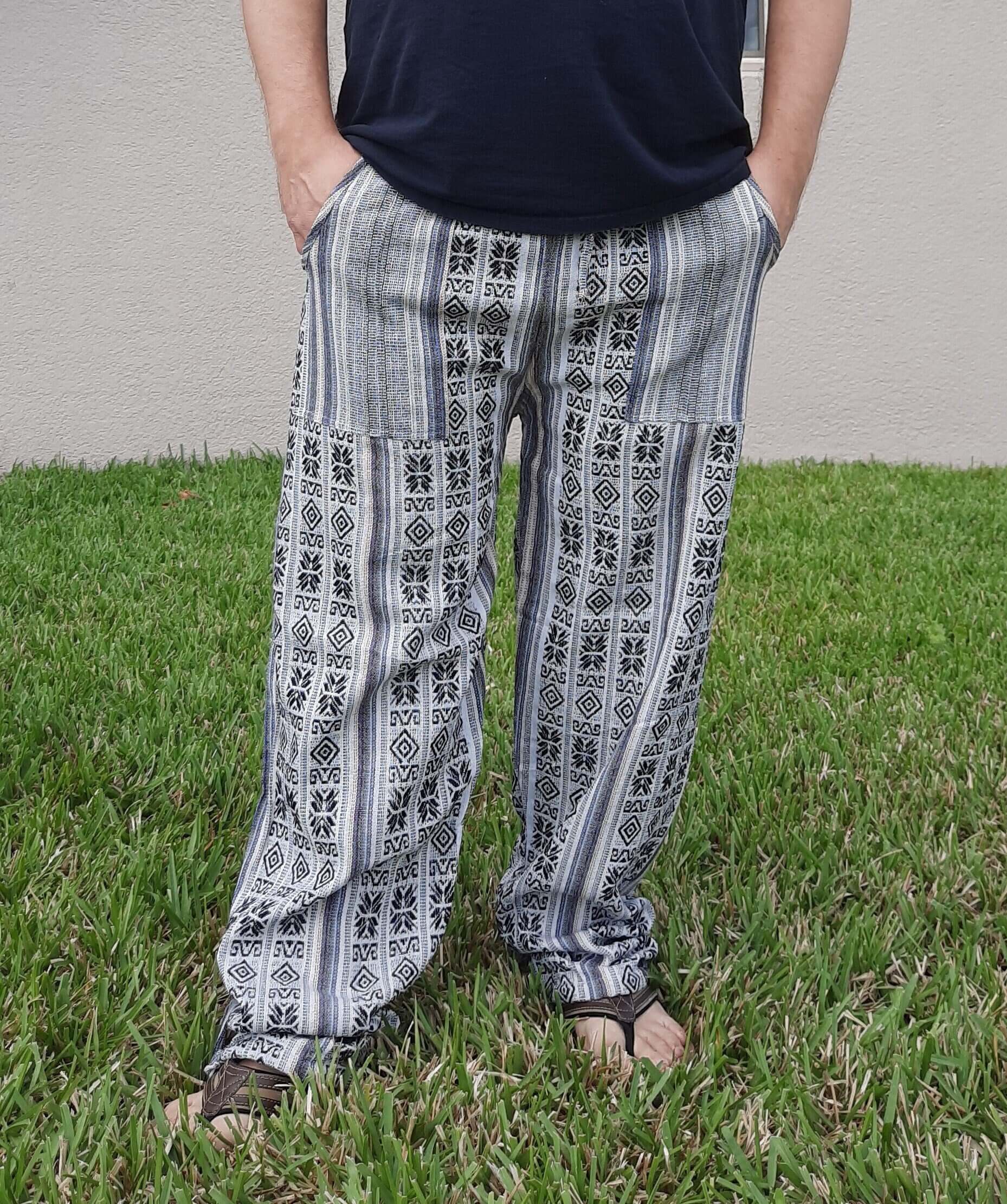 Pants Size M | Hippie Mens Pants with 2 pockets | Loungewear Womens Pants | Comfy Clothes | Father's Day Gift