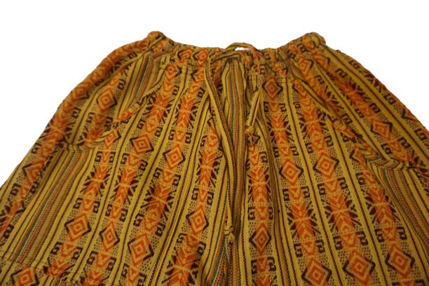 Pants Size XL | HippiePants | Loungewear Womens Pants | Comfy Clothes | Mens Pants with 2 Pockets | Orange Yellow | Father's Day Gift