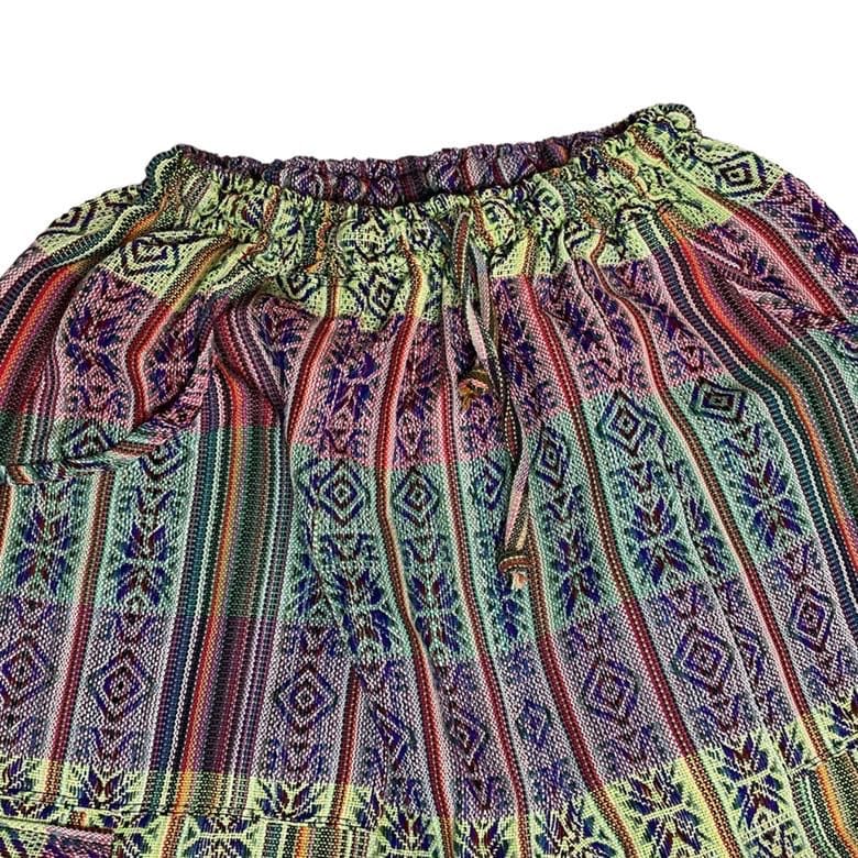 Boho Hippie Cargo Shorts Size XL | Lilac Colorful