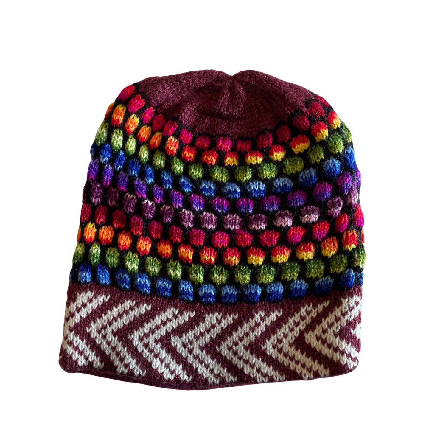 Knitted Alpaca Beanie Hat | Maroon