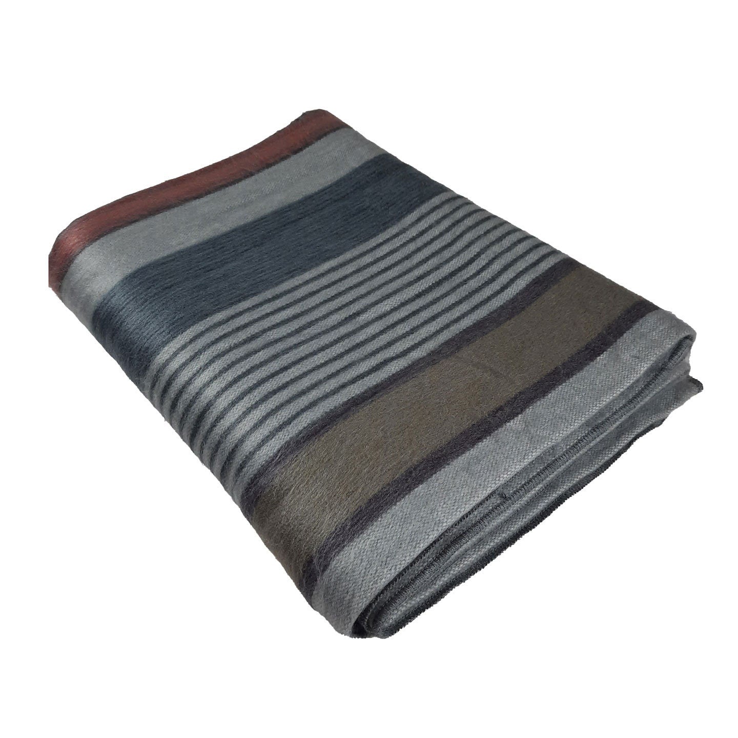Housewarming Gift - Snuggle Up with this Super Soft Alpaca Blanket - Gray Silver Stripes