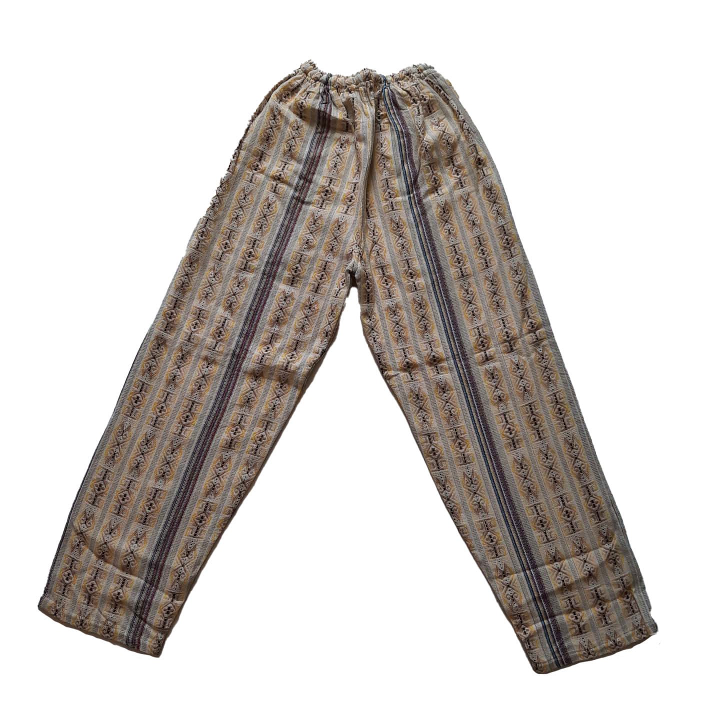 Pants Size XL | Hippie Pants | Loungewear Womens Pants | Comfy Clothes | Mens Pants with Hidden Pockets | Beige Yellow | Father's Day Gift