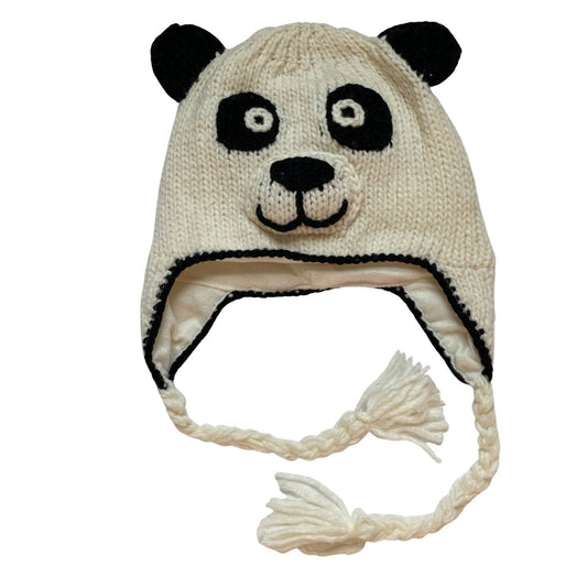 Panda Fleece Beanie Hat for Kids and Adults