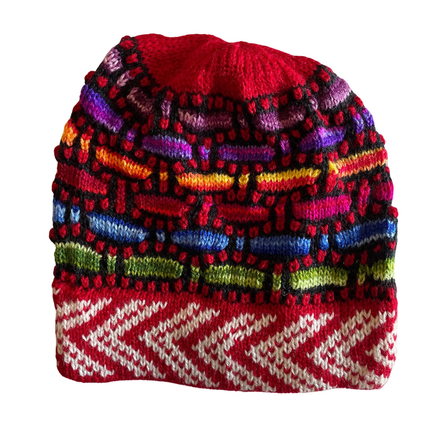 Knitted Alpaca Beanie Hat | Red