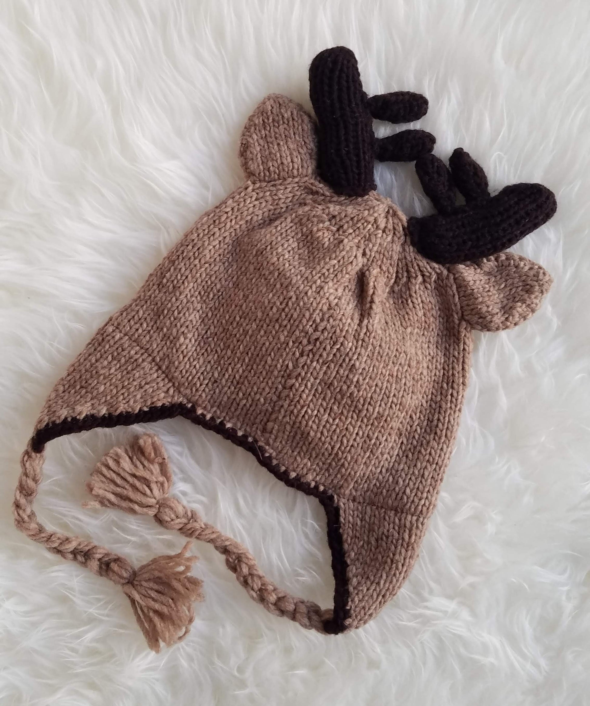 Moose Fleece Beanie Hat for Kids and Adults
