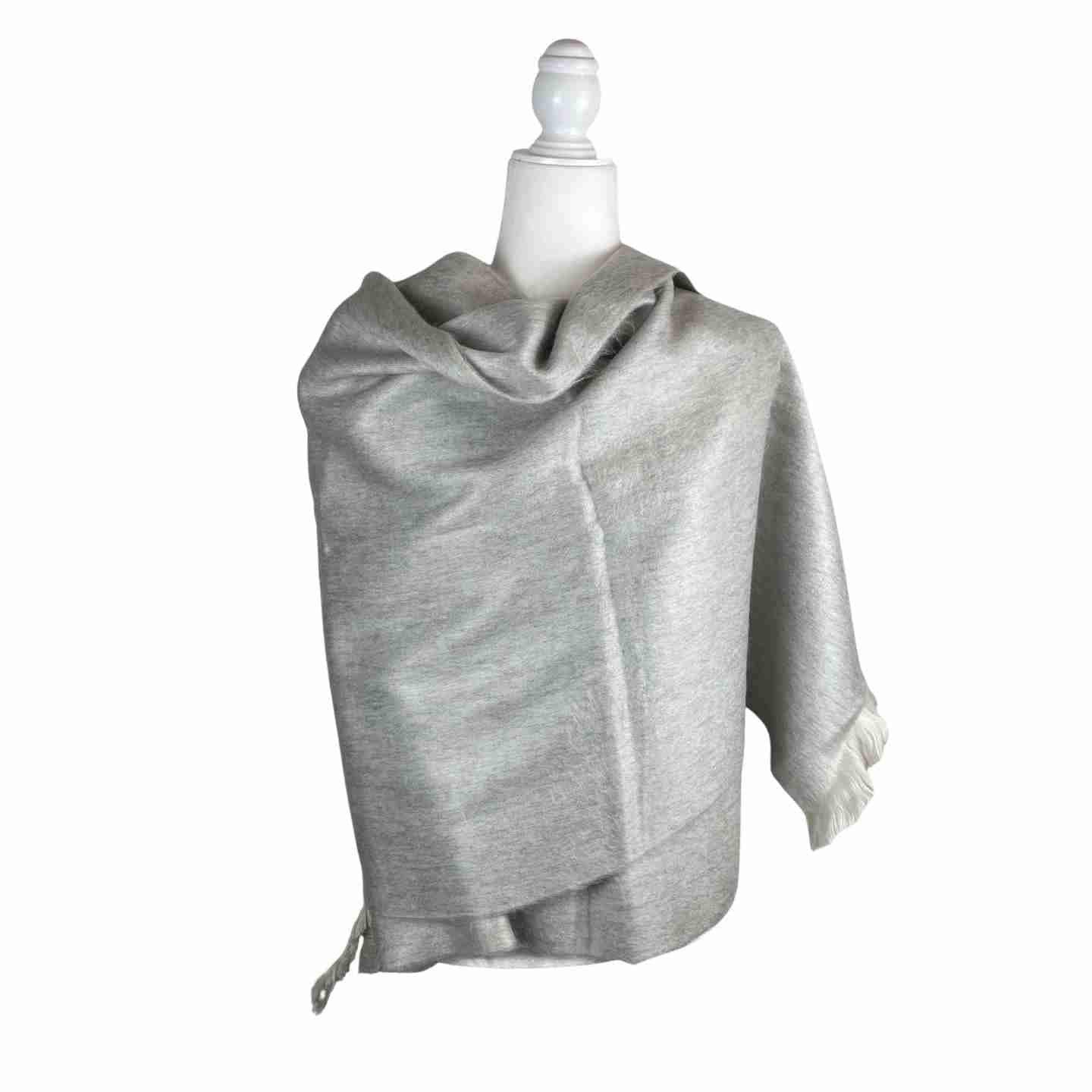 Cozy Soft Wrap Shawl for Wedding | Bridal Cover Up | Light Silver