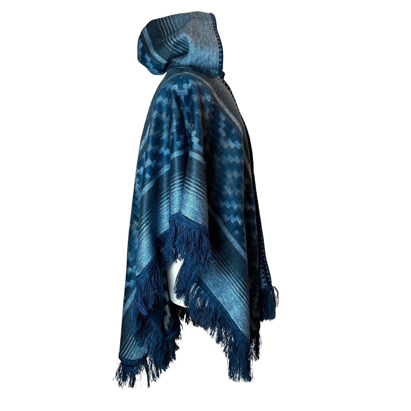 Open Hooded Poncho Women | Classic Blue