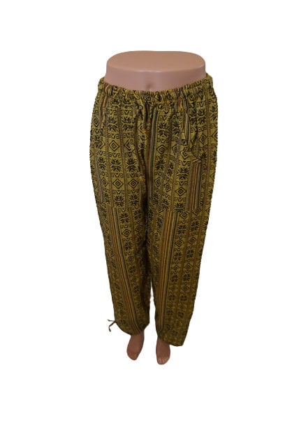 Hippie Pants Size L | Yellow Brown