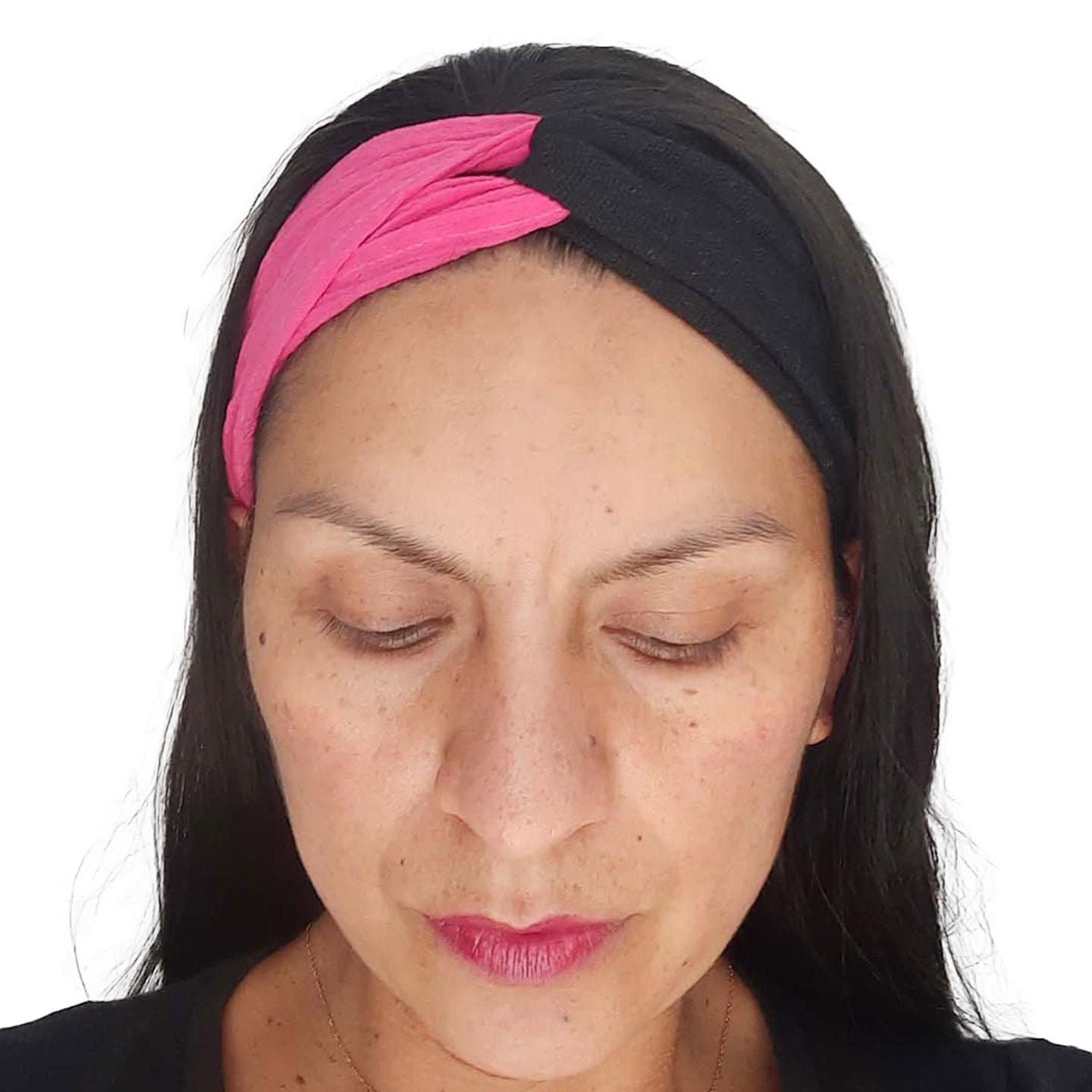 Twisted Headband | Pink Black