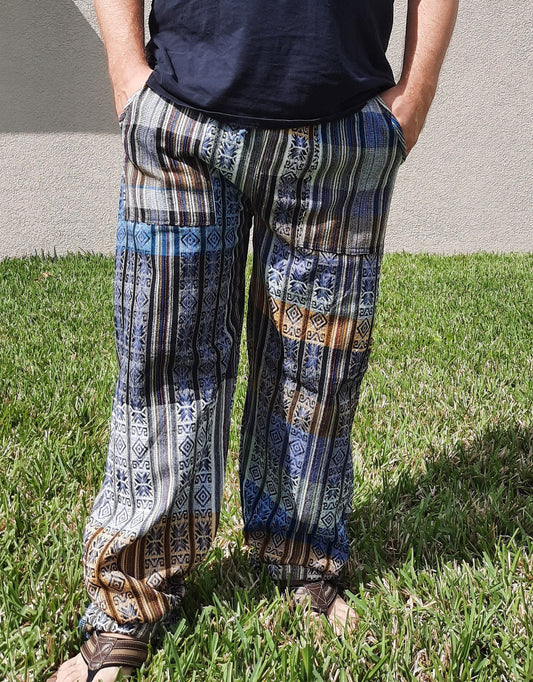 Hippie Pants |Yellow Blue Active Wear