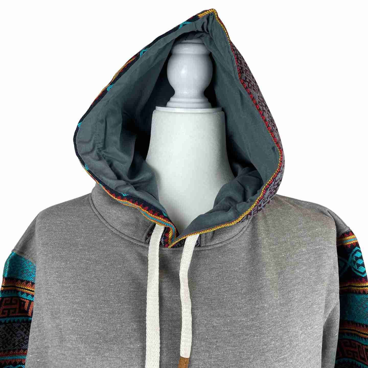Warm Soft Unisex Cotton Jacket Hoodie Size S | Gray Light Blue