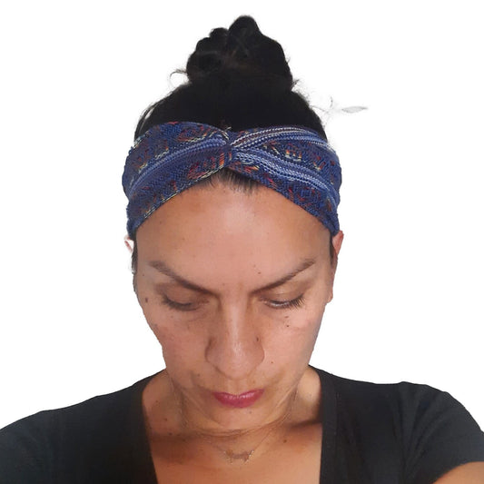 Twist Headband for Women | Blue Yellow