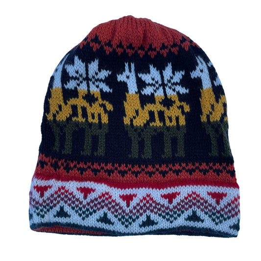Knitted Alpaca Beanie Hat | Llama Orange Mustard