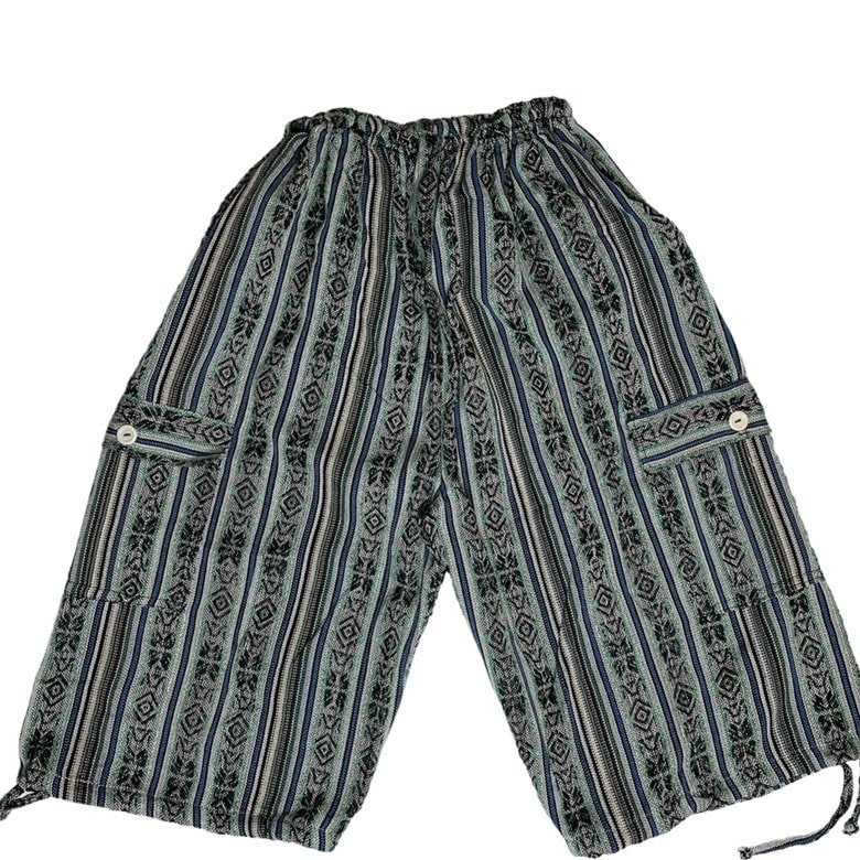 Hippie Cargo Shorts Size XL | Green White Black