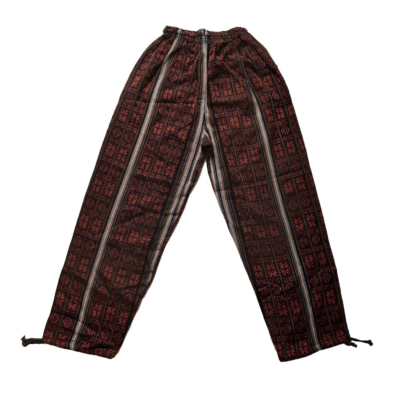Pants Size XL | Hippie Mens Pants | Loungewear Womens Pants | Black Orange | Comfy Clothes