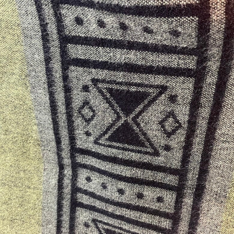 Mens Alpaca Wool Poncho Hoodie | Green Black