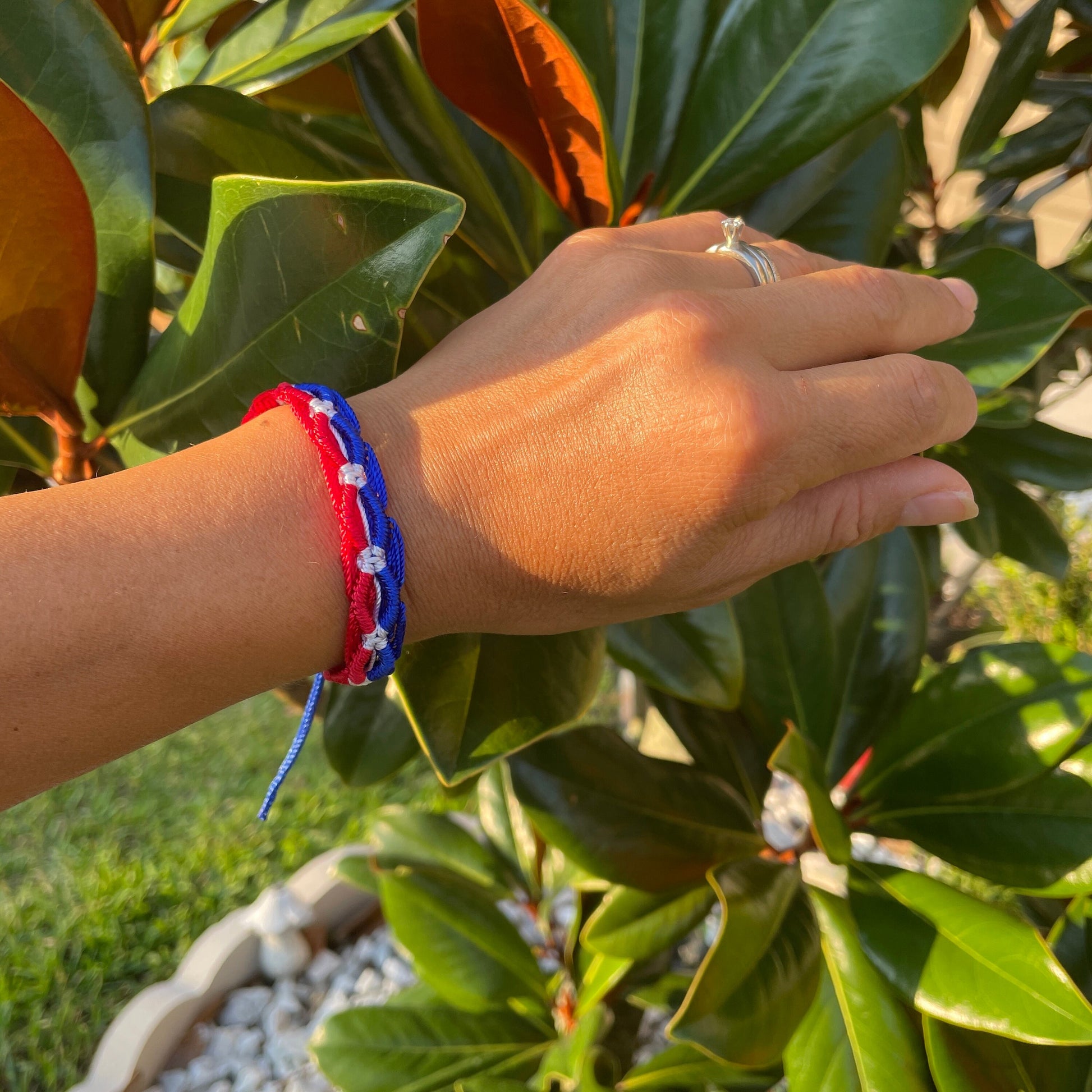 Soccer Fan Country Flag Bracelet, Woven Team Spirit Jewelry