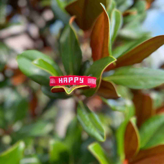 HAPPY Affirmation Bracelet – Handmade Symbol of Joy & Positivity | Say It, Wear It, Believe It Collection