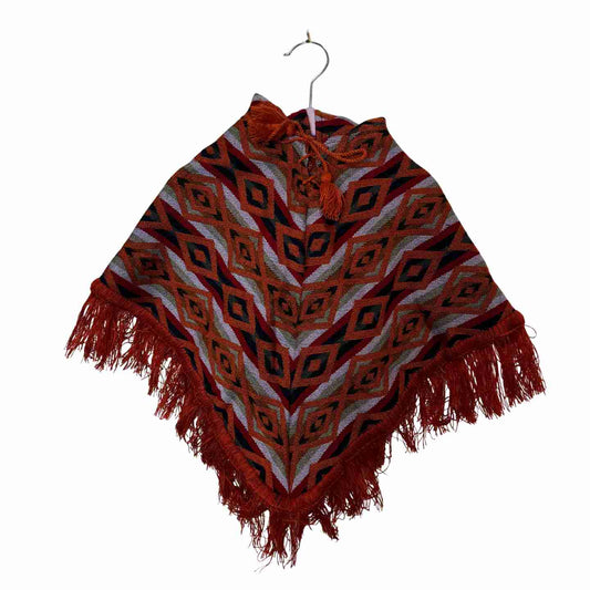 Handcrafted Kids Alpaca Hooded Poncho – Kids Overcoat Outerwear (Size 12M)