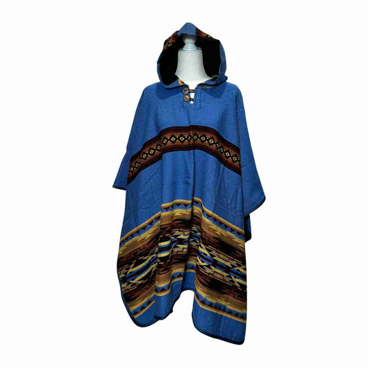 Desert Moon “Horizon Trails Rust” – Hooded Alpaca-Blend Poncho